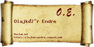 Olajkár Endre névjegykártya